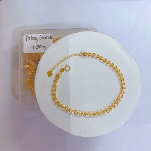 18K Saudi Gold Palay Rice Grain Link Bracelet (1.50g)