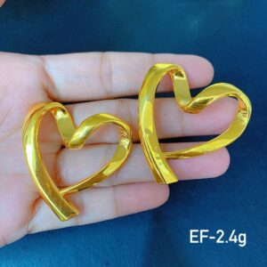 18K Saudi Gold EF Open Heart Pendant (2.4g)