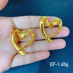 18K Saudi Gold EF Open Heart Pendant (1.45g)
