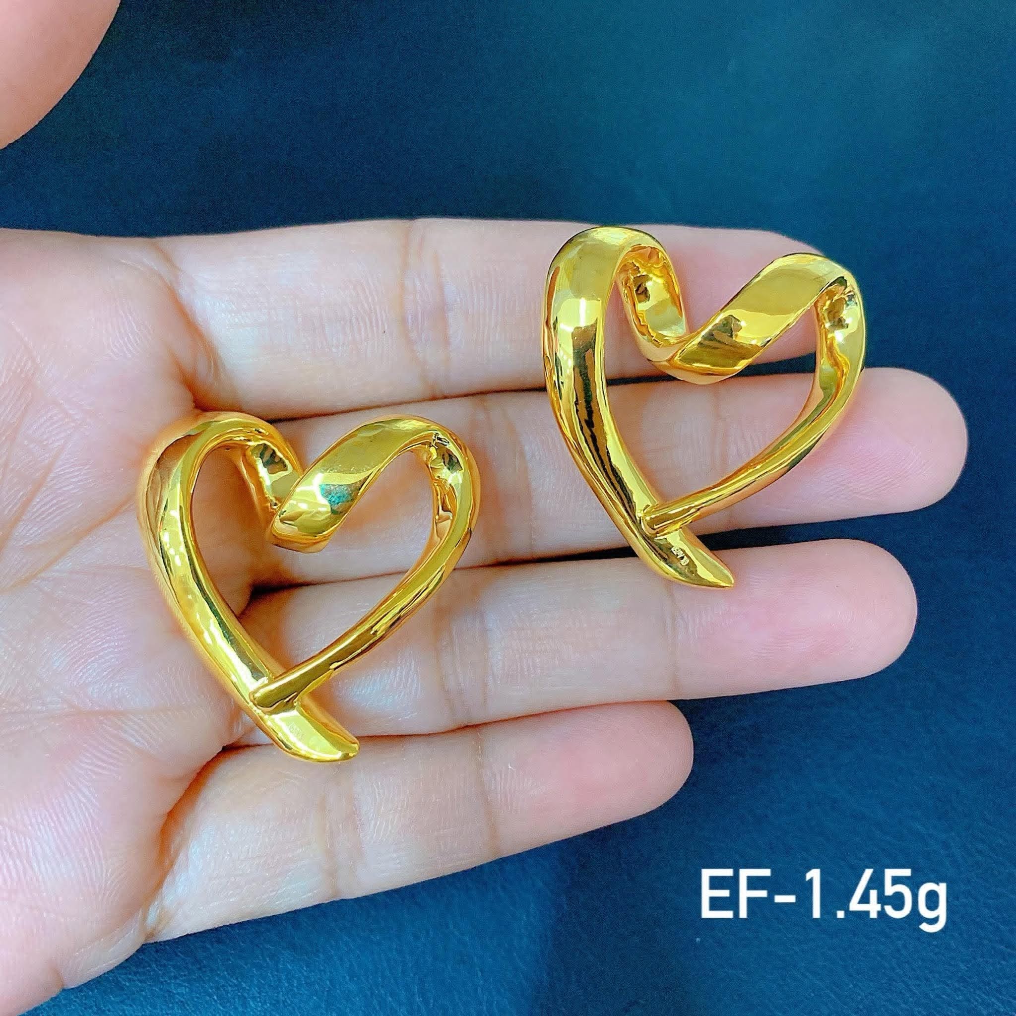 18K Saudi Gold EF Open Heart Pendant (1.45g)