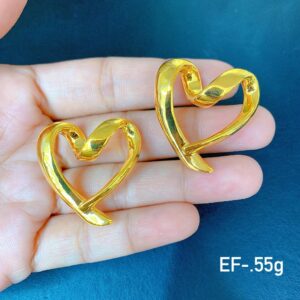 18K Saudi Gold EF Open Heart Pendant (0.55g)