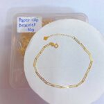 18K Saudi Gold Ultra-Minimalist Paperclip Link Bracelet (0.30g)