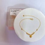 18K Saudi Gold Running Heart Charm Bracelet (0.54g)