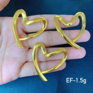 18K Saudi Gold EF Open Heart Pendant (1.5g)
