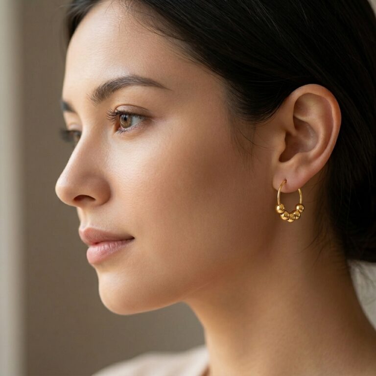 The Perfect Minimalist Luxury: Why the 18K Gold 0.38g Matte-Bead Hoop Earrings Are Your Next Everyday Staple